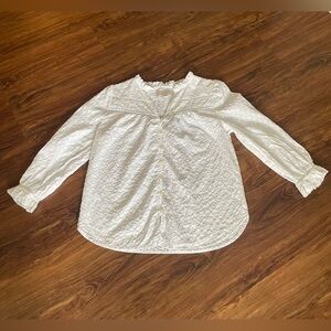 Loft white puckered shirt